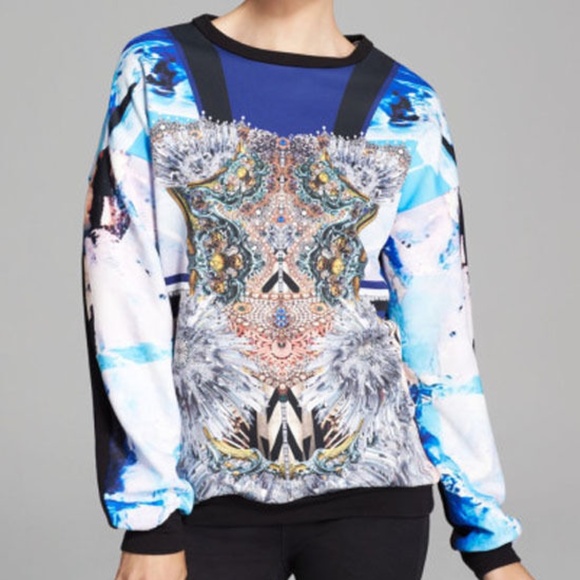 Clover Canyon Neoprene Crystal Corset Sweatshirt Size S Retail $225 - Picture 7 of 12